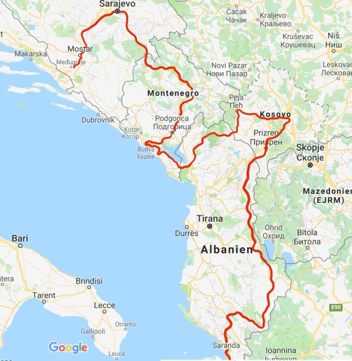 from blagaj to ksamil